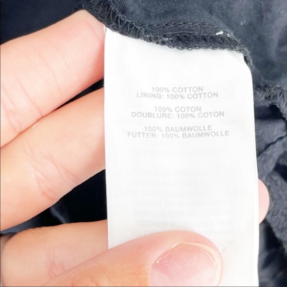 J Crew Women's Sleeveless Tiered Eyelet Square Neck Cotton Midi Dress Black 4 - Picture 7 of 8